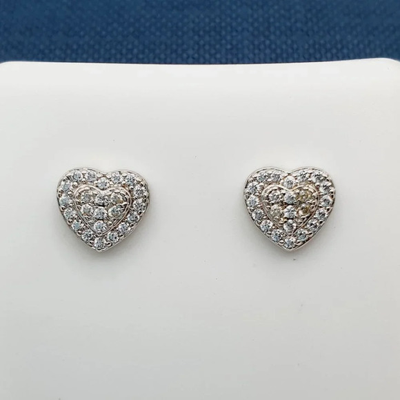 - "925 Sterling Silver Plated CZ Earrings, INUS1BR171 - Picture 1 of 9